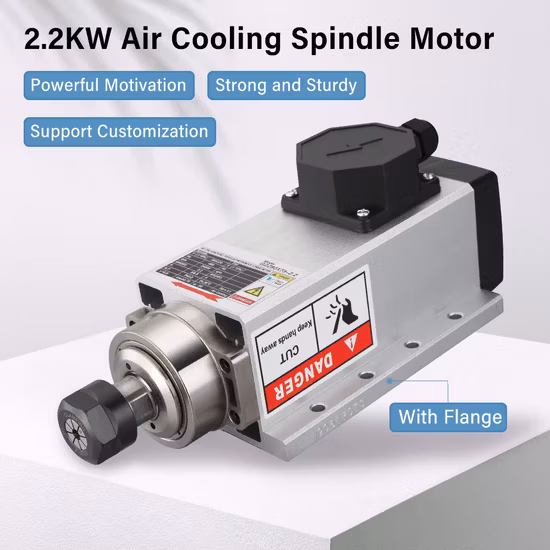 Luftgekühltes Aluminium-Sägeblatt, elektrisch/elektrisch, einphasiger CNC-Fräser-Spindelmotor mit 2,2 kW